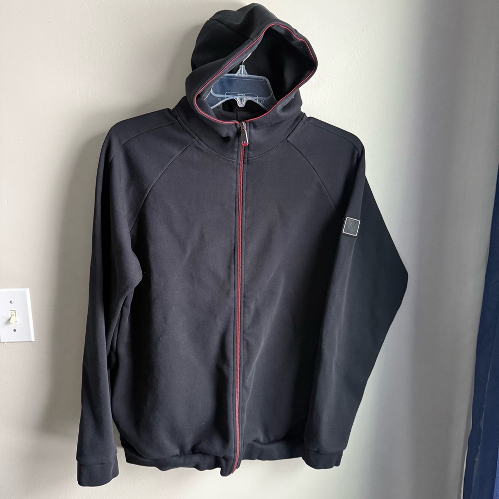 XL Liverpool Hoodie Firma Full Zip Black & Red Trim 1.5 Pounds Heavyweight 2022
